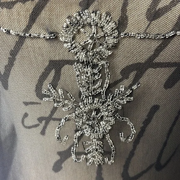 Soyaconcept Dark Grey Sheer Silver Beaded Tank (L) - Picture 8 of 15